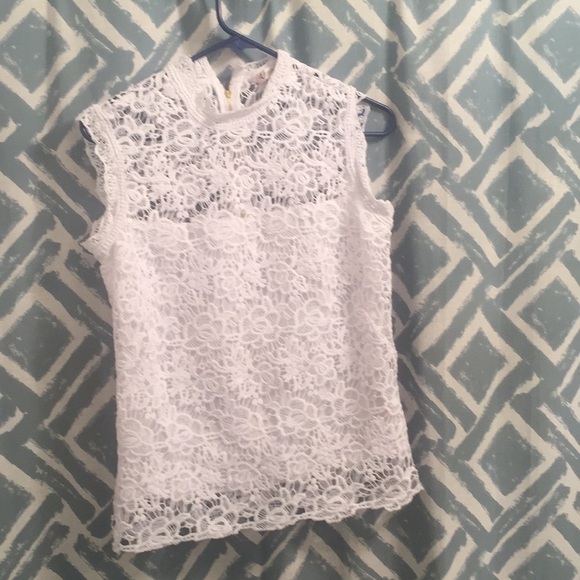 Nanette Lepore Tops - Nanette Lenore Mock Neck Lace Shirt